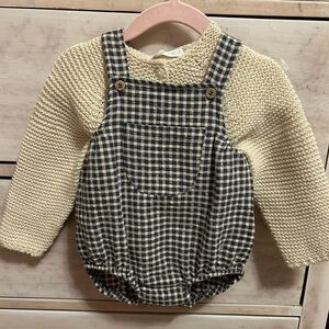 Zara romper and button cardigan